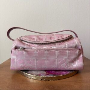 Like New Authentic Chanel Nylon New Travel Ligne Pink Vanity Case
